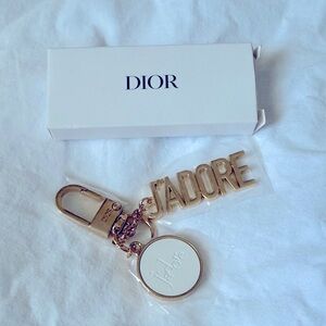 Dior J'adore Gold and White Keychain